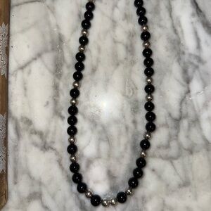 Onyx Sterling Silver Rosary Semi Precious Beads